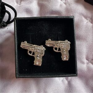 Inox Jewelry Men’s Stainless Steel Pistol Gun Cufflinks ￼